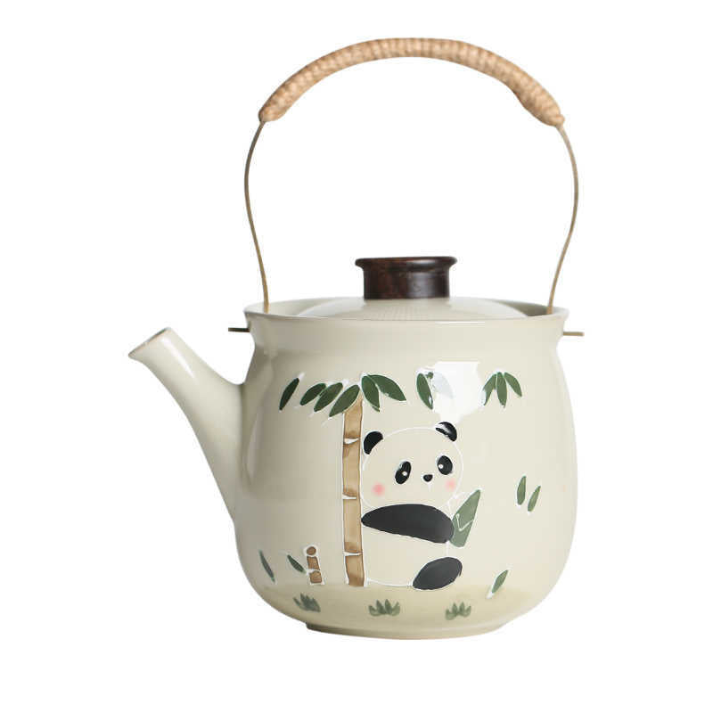 Hand Painted Panda Loop-handled Teapot Large Teapot Kung Fu Tea Set