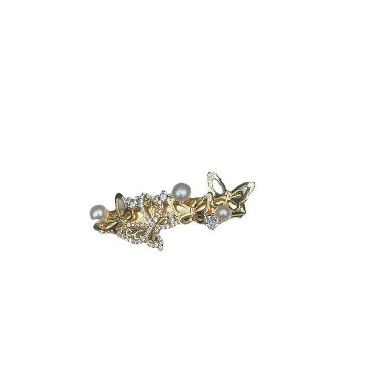 Ins Mori Pearl Branch Tassel Hairpin Headgear