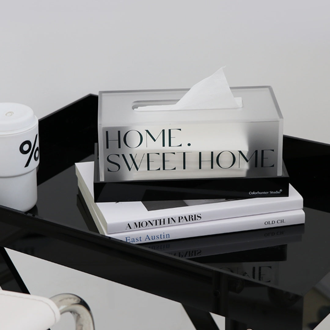 Simple Acrylic Tissue Box With High-end Light Luxury Decorations