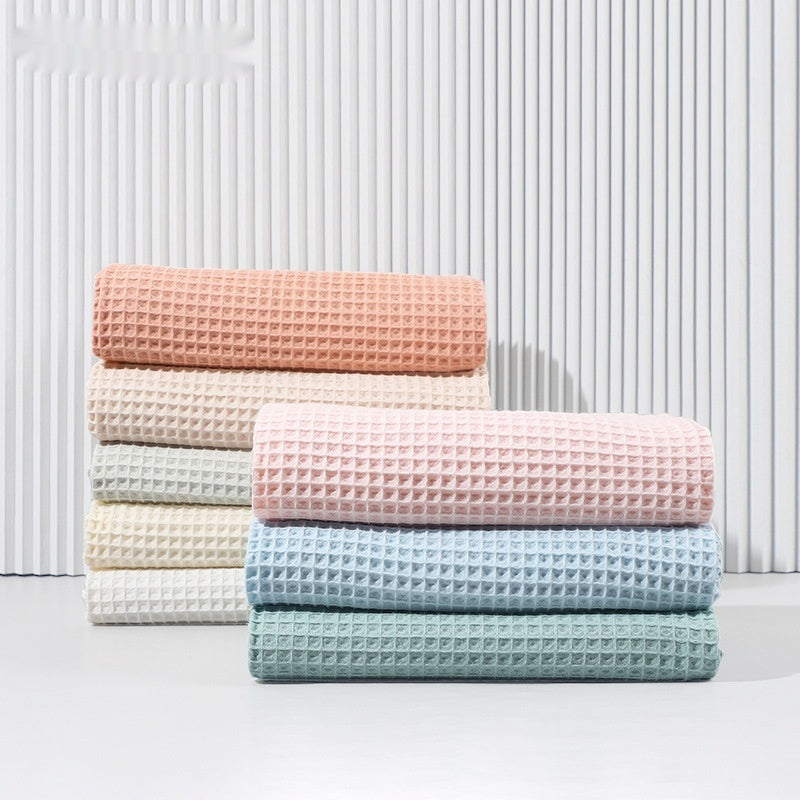 Waffle Baby Blanket Pure Cotton Solid Color Bath Towel