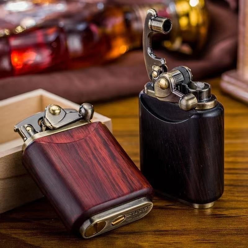 Swing Arm Semi-automatic Wood Shell Kerosene Lighter