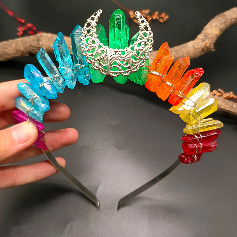 Natural Crystal Crown Hair Band