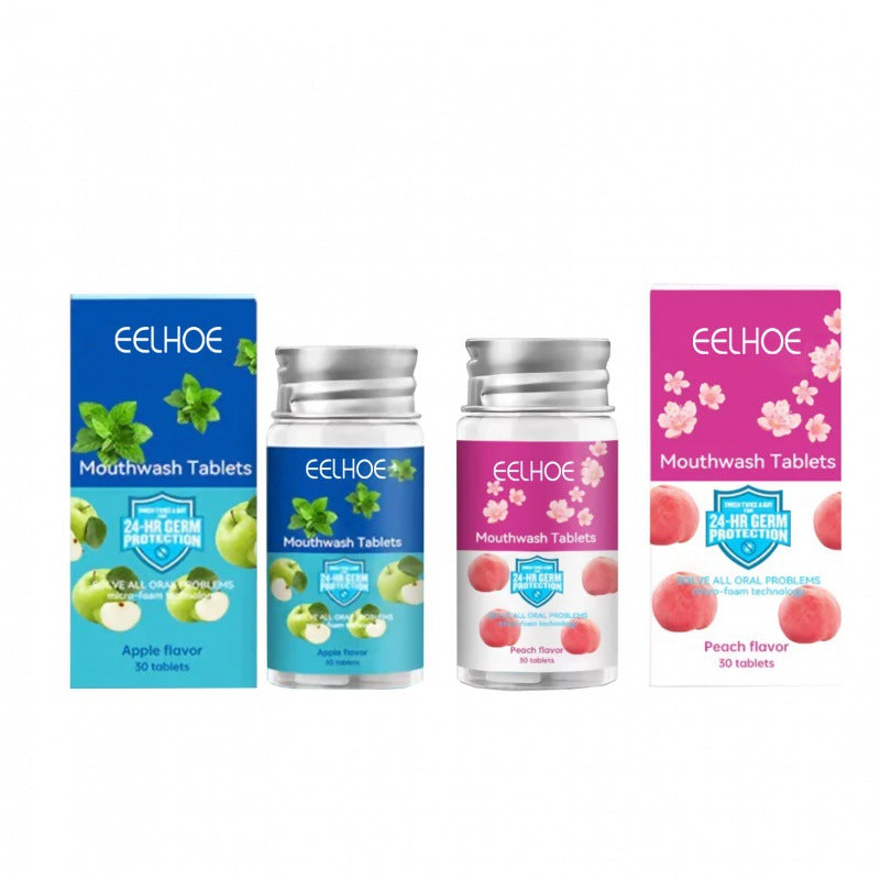 Mauvaise haleine Taches dentaires Nettoyage des dents Soin buccal Comprimés de bain de bouche concentré