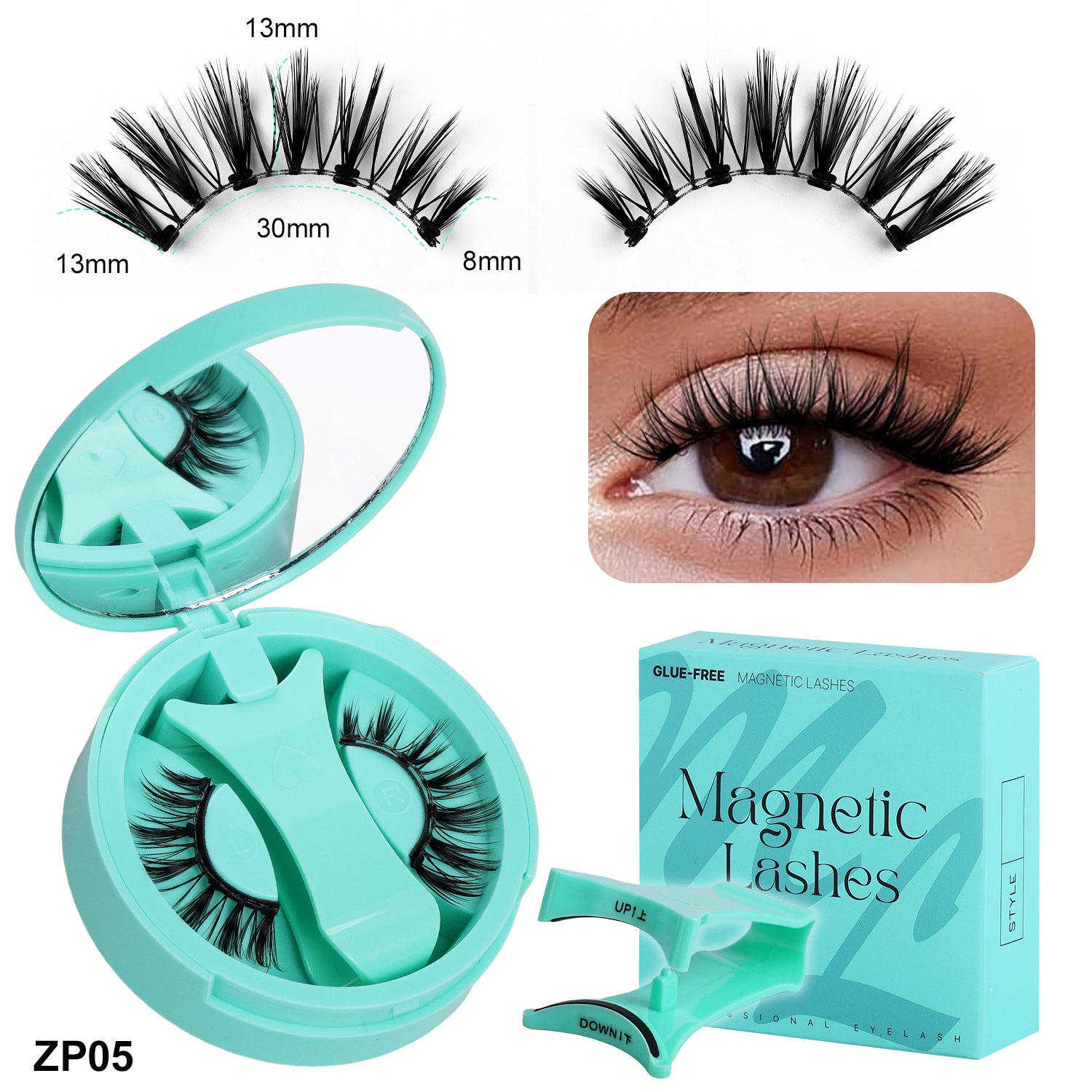 European And American Thick Hard Stem Magnetic False Eyelashes Suit
