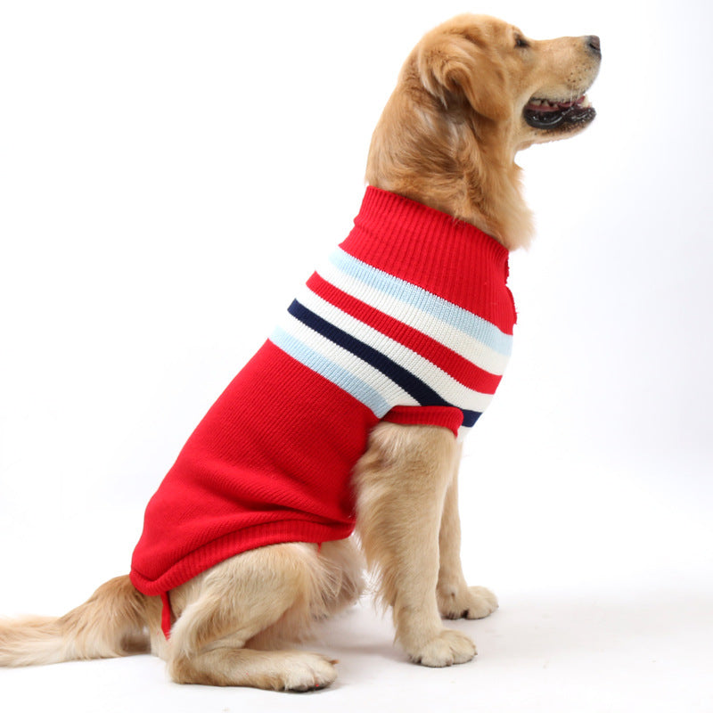 Pet Dog Fashion Simple Knitted Striped Clothes