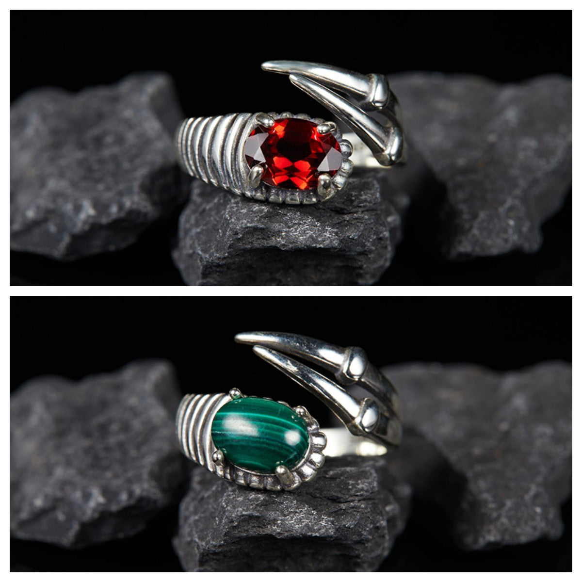 Cube Sugar Colored Gems Jewelry S925 Sterling Silver Natural Stone Ring