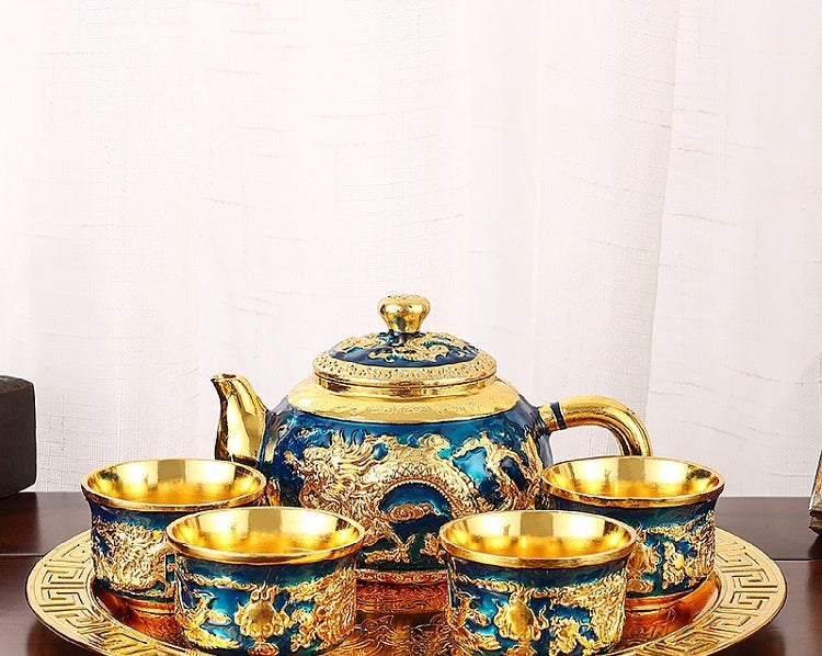 Chinese Tea Set Suit Household Retro Creative Teapot Tea Cup Tray