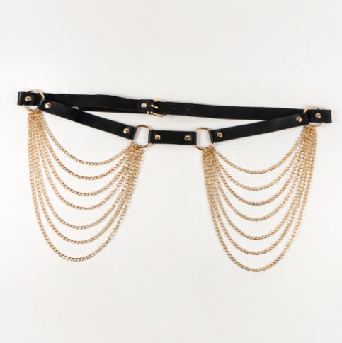Chain tassel belt