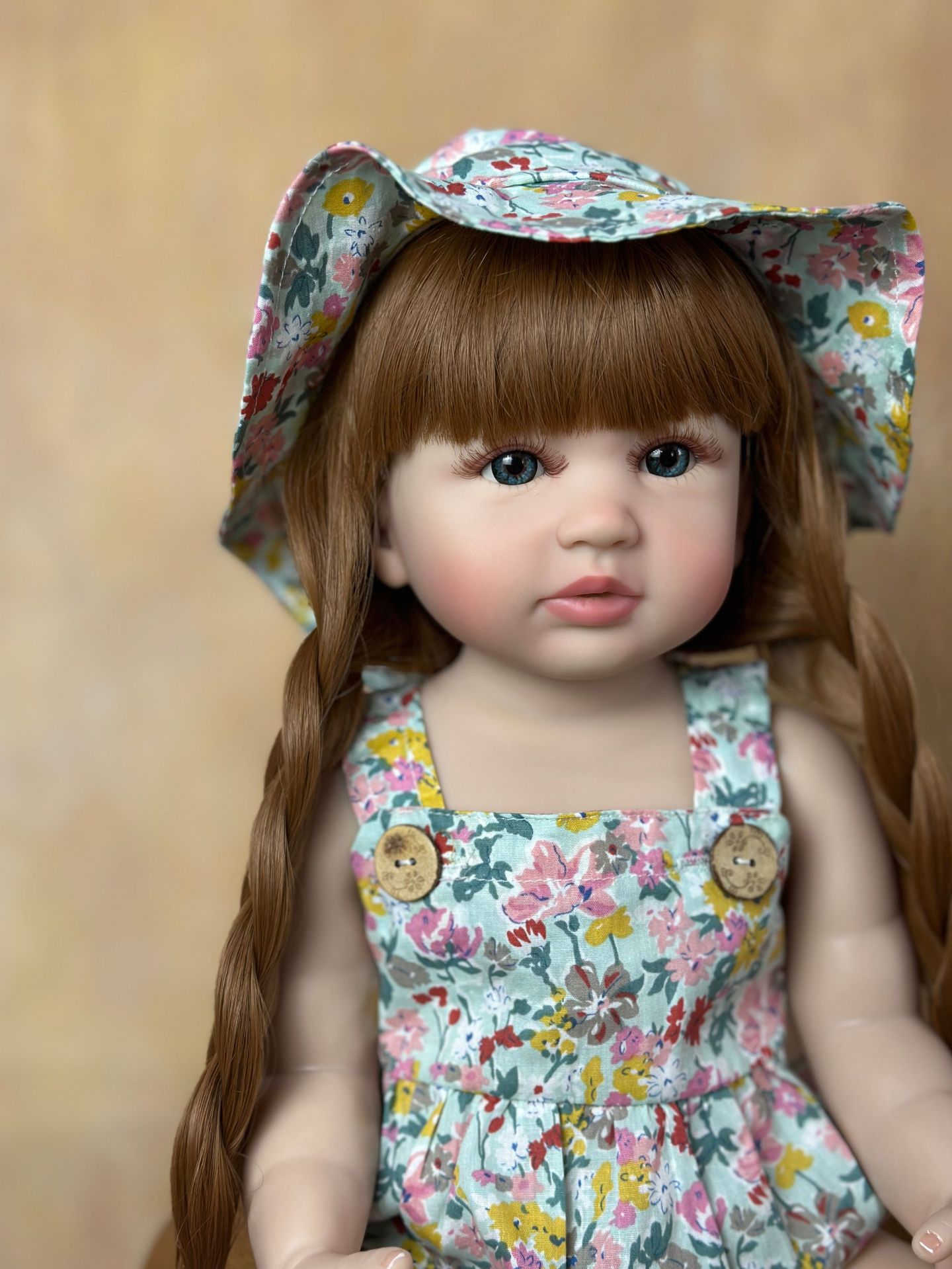 Simulation Baby Yaoyao 55cm Rubber Body Golden Long Hair Reborn Doll