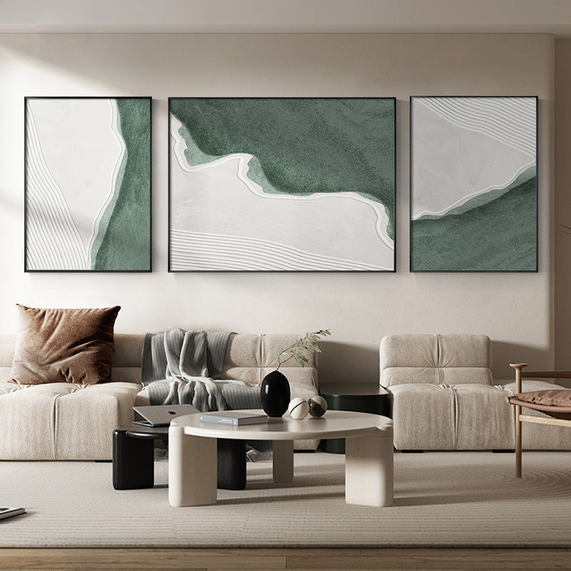 Living Room Decorative Painting Abstract Art Ocean Wave Triptych Sofa Background Wall