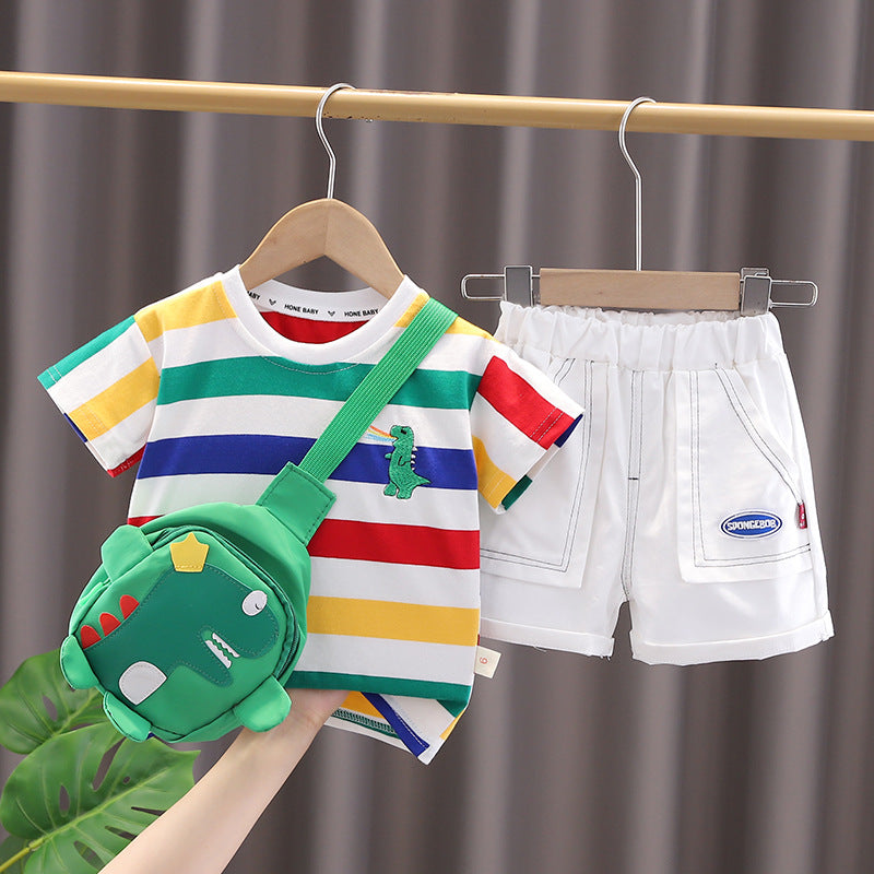 Men's Short Sleeve Two-piece Suit