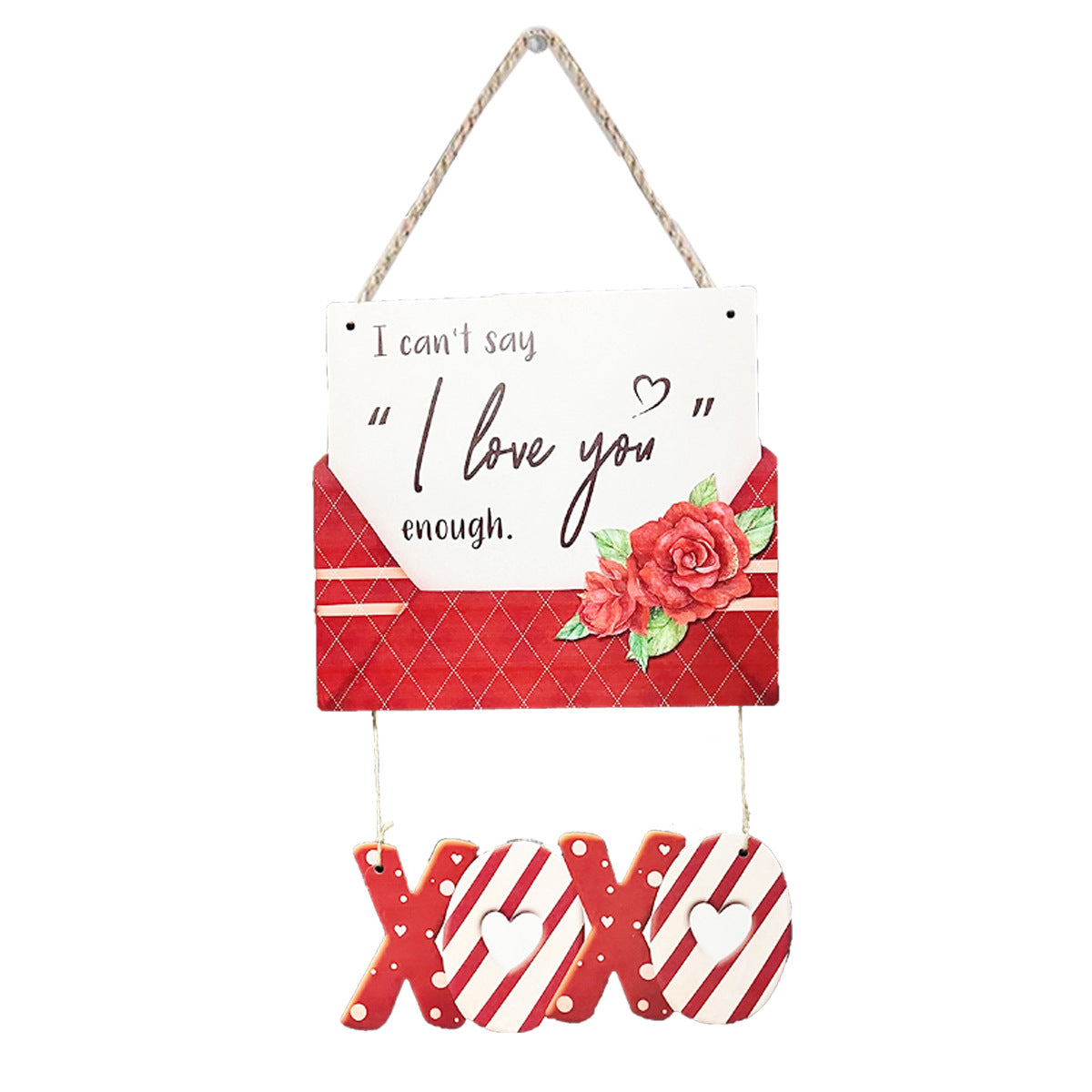 Guirlande de décoration Saint-Valentin en bois à suspendre, pendentif de fête pour la maison