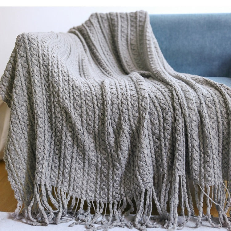 Sofa Towel Cover Cloth Tassel Wool Blanket Air Conditioning Blanket