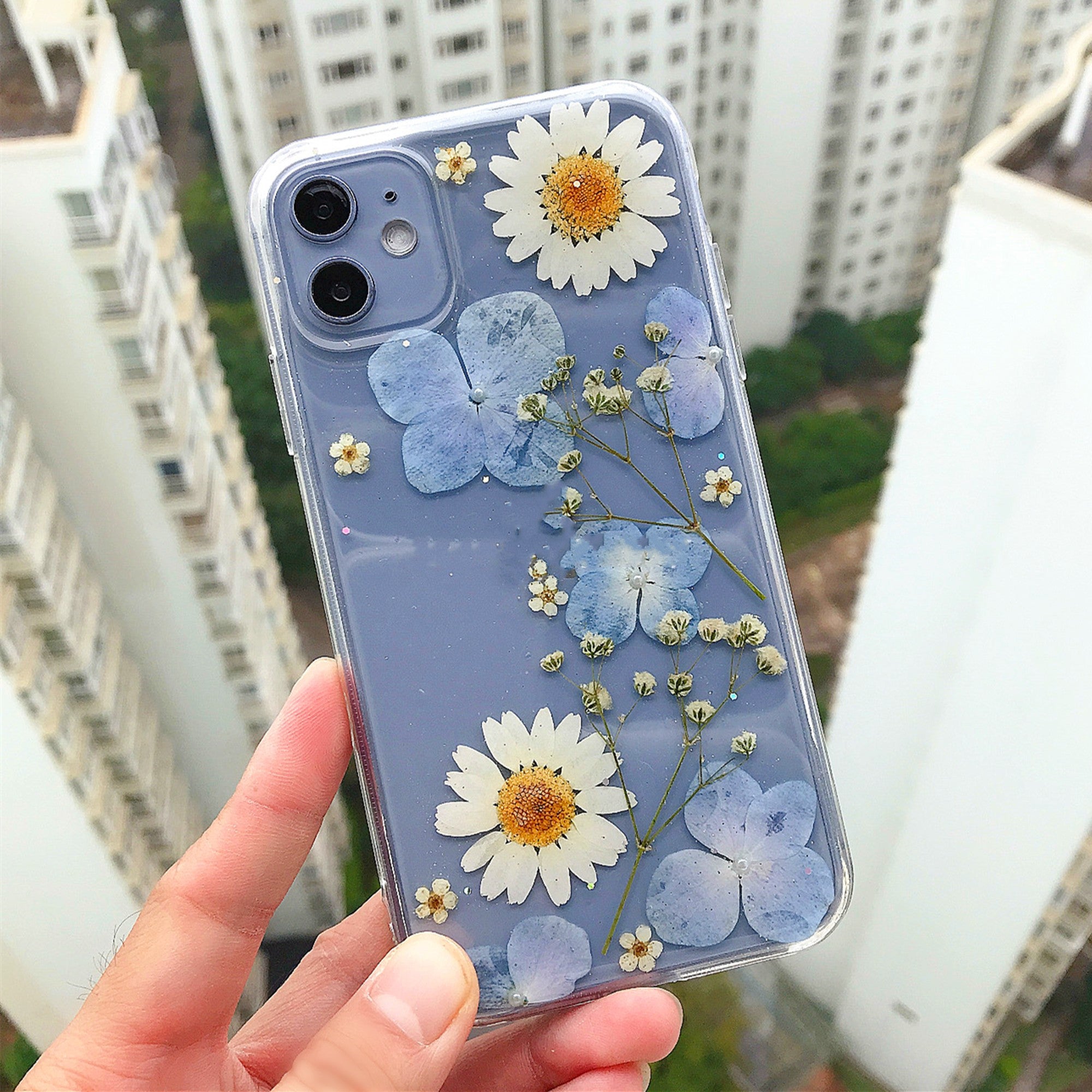 Girls Fashion Preserved Flower Phone Case