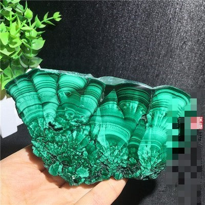 Natural Malachite Green Grinding Slice Mineral Specimen Ornamental Stone