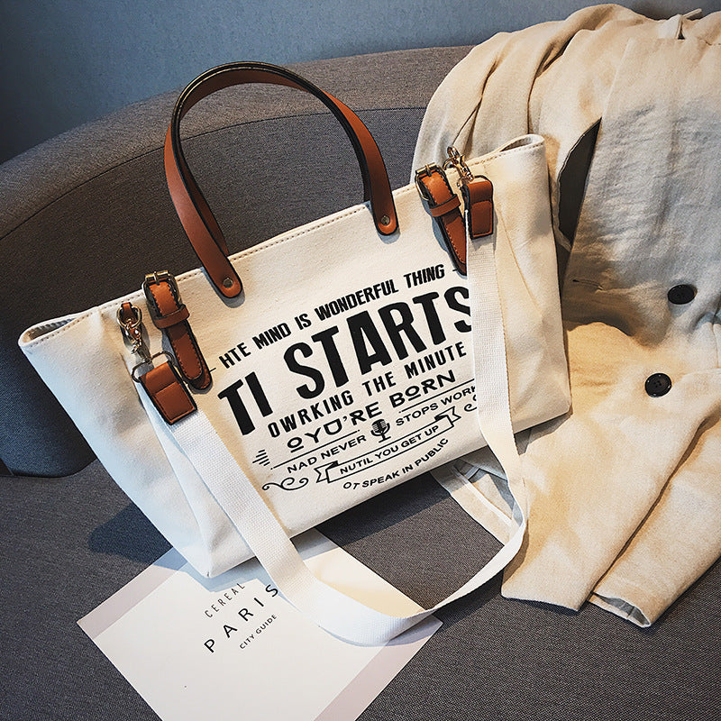 Canvas Messenger Bag Canvas Letter Hand Tote Bag