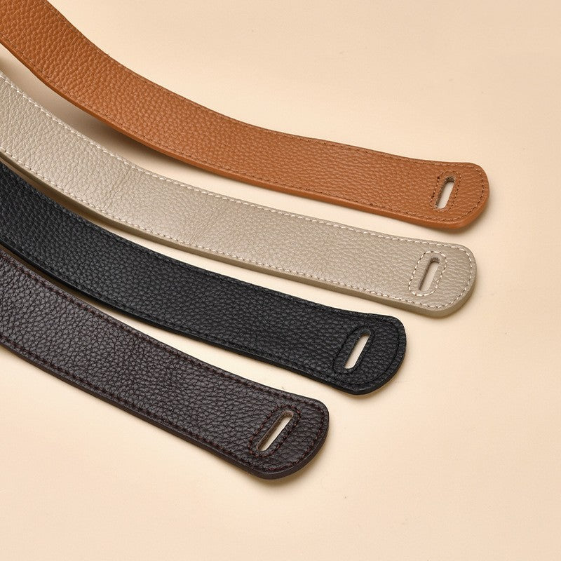 Ceinture en cuir de vachette première couche pour femmes, nouable et polyvalente