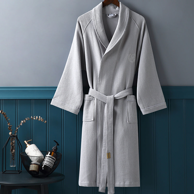 Bathrobe Absorbent And Quick-drying Men's Women's Long Couples Thin Robe
