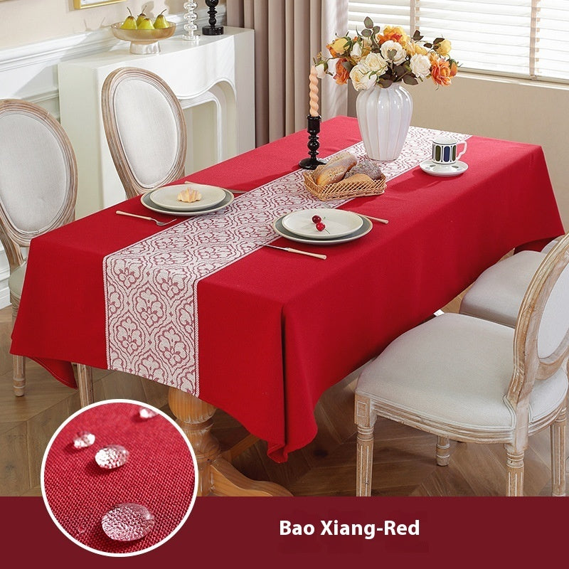 Light Luxury Waterproof And Oil Resistant Dining Table Cloth Thickened