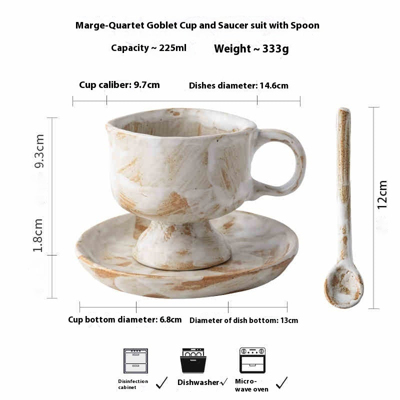 Coffee Retro Ceramic Cup Saucer Set