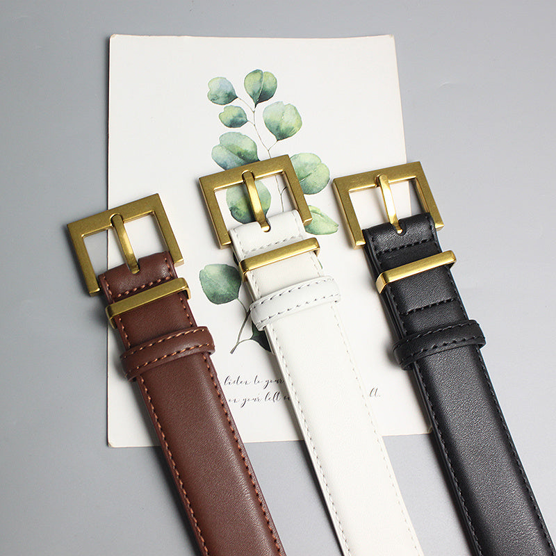 Ceinture en cuir polyvalente pour femme, idéale avec un jean