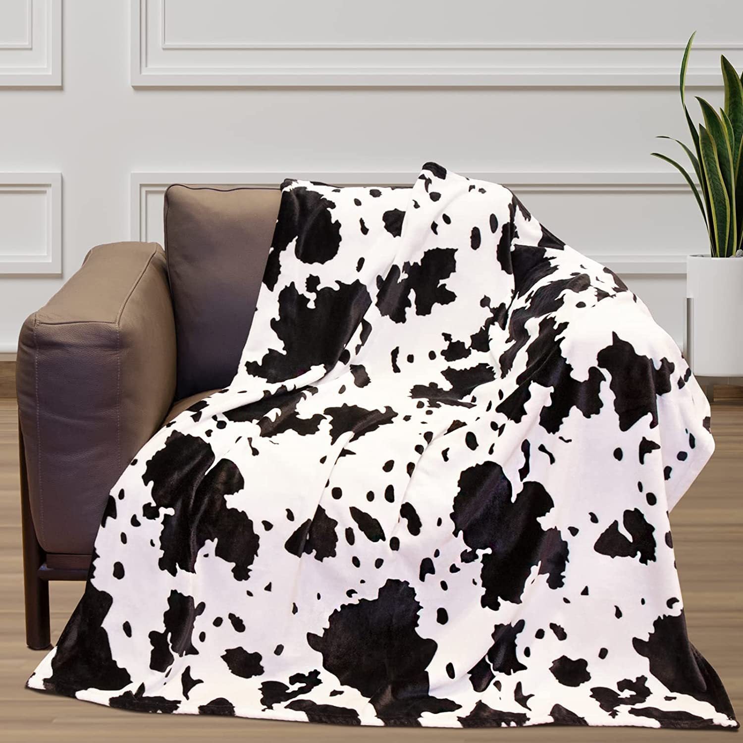 Couverture en flanelle numérique imprimé vache