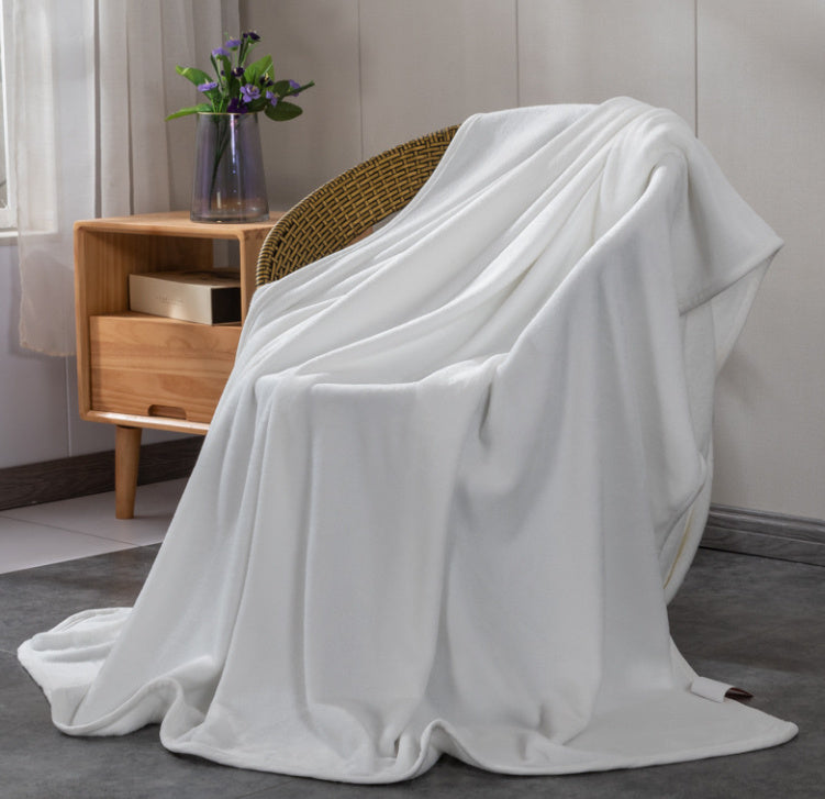 Solid Color Flannel Blanket Summer Air-conditioning Blanket Office Nap Blanket