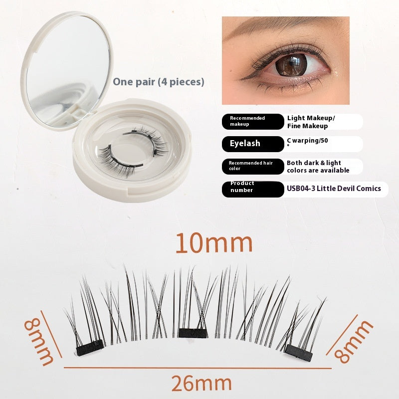 Magnetic False Eyelashes One-pair Package Natural