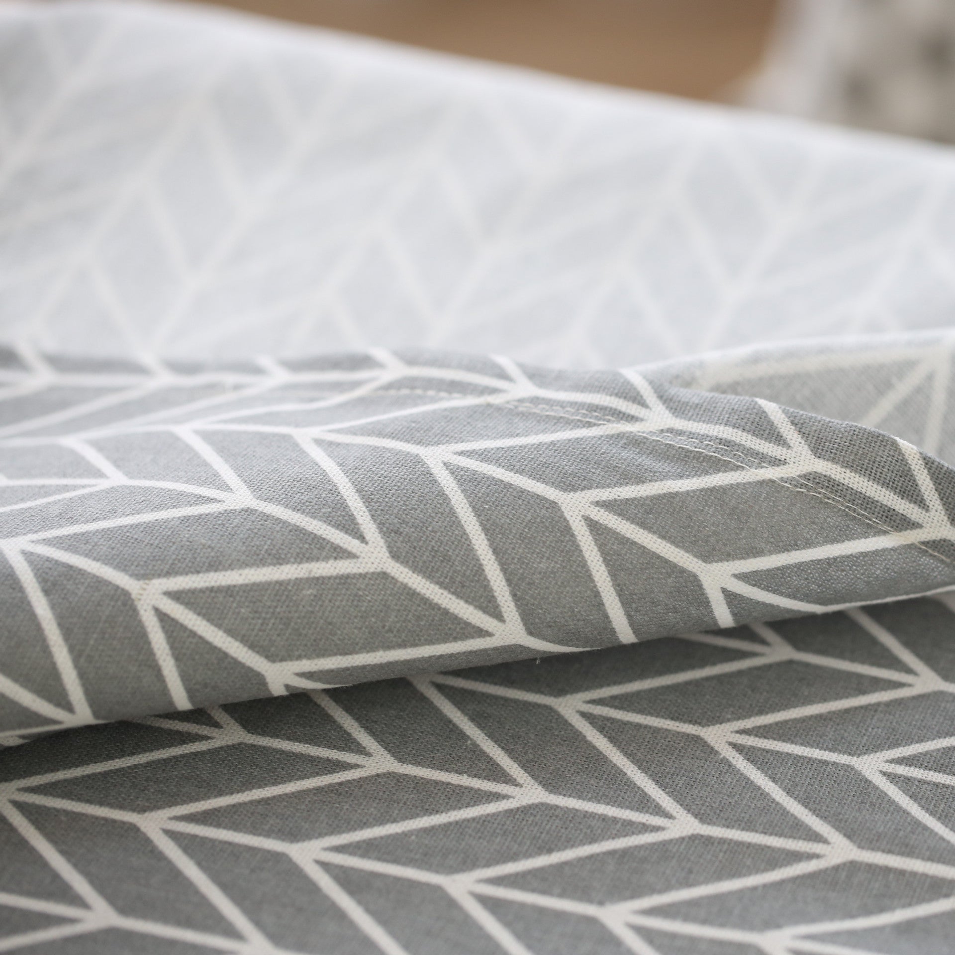 Geometric Tablecloth Cotton Linen Table Rectangular End