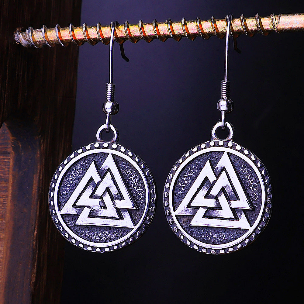 Triangle Rune Eardrops Men Women Fashion And Personalized Earrings