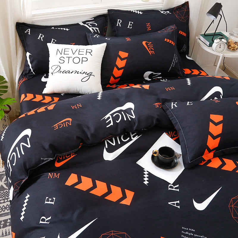 Washed Cotton Four-piece Duvet Cover Sheet Bedding