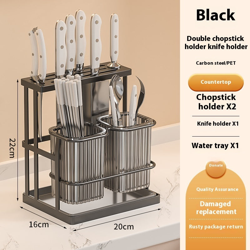 Kitchen Knife Holder Countertop Commodity Shelf Cutlery Storage Rack