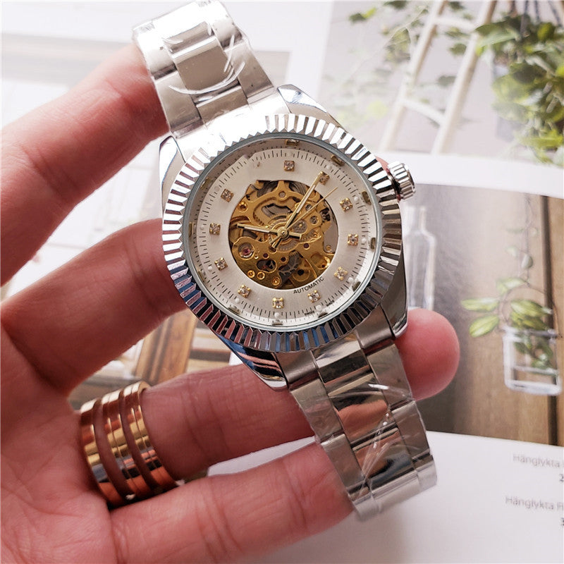 Montre mécanique homme casual évidée