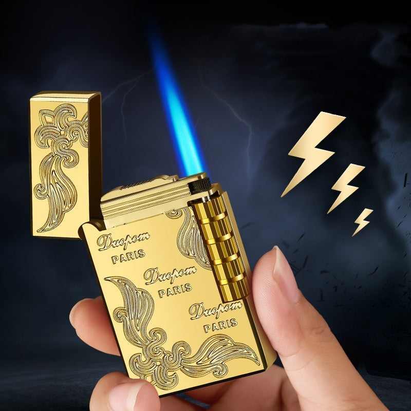 Inflatable Windproof Straight Blue Flame Lighter