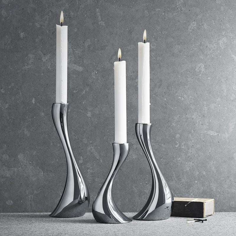 American Graceful Curve Swan Ceramic Silver Plated Candle Holder