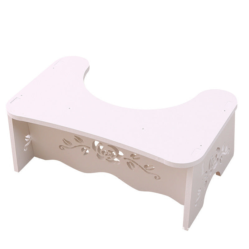 Toilet Seat Foot Mat Children Elderly Toilet Heightening Insole PVC Wood Plastic Bench Senbang