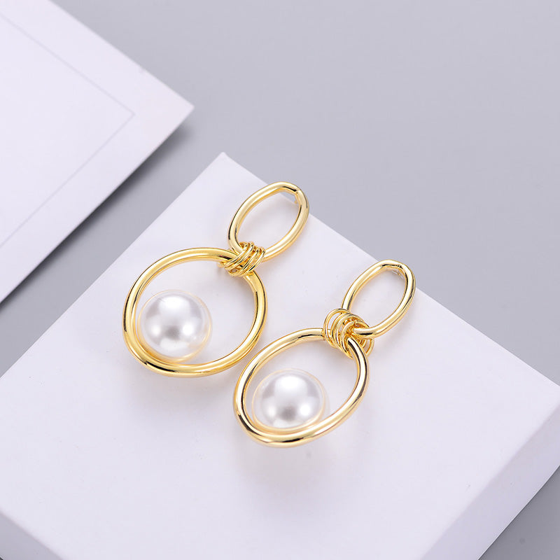 Fashion Trend Earrings Simple Personality Metal Texture Earrings