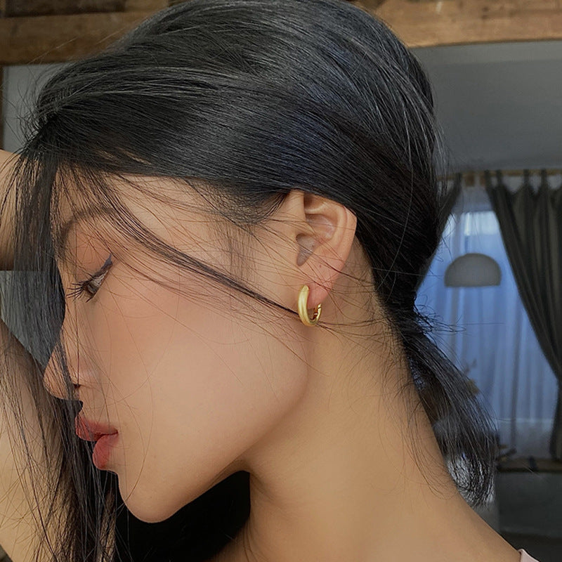 Fashion Ladies Simple Circle Metal Earrings