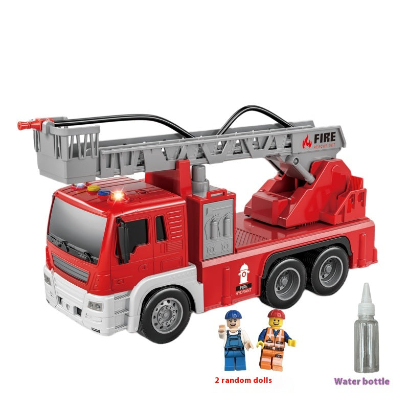 Aerial Ladder Fire Truck Toy Car Firemen Can Spray Water Recovery Vehicle