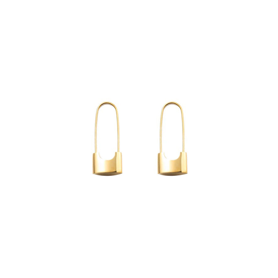 Paper clip lock metal earrings