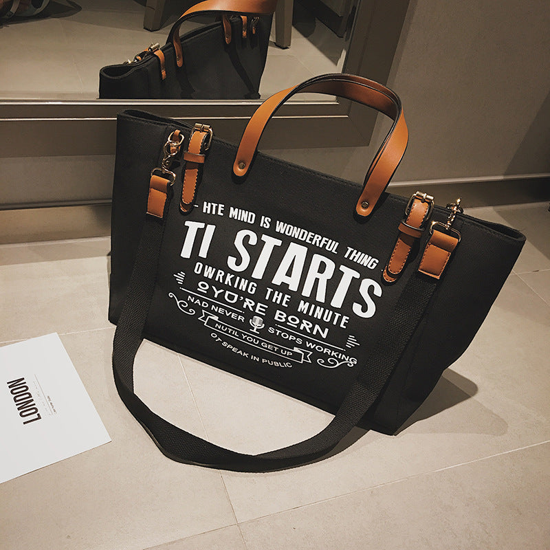 Canvas Messenger Bag Canvas Letter Hand Tote Bag
