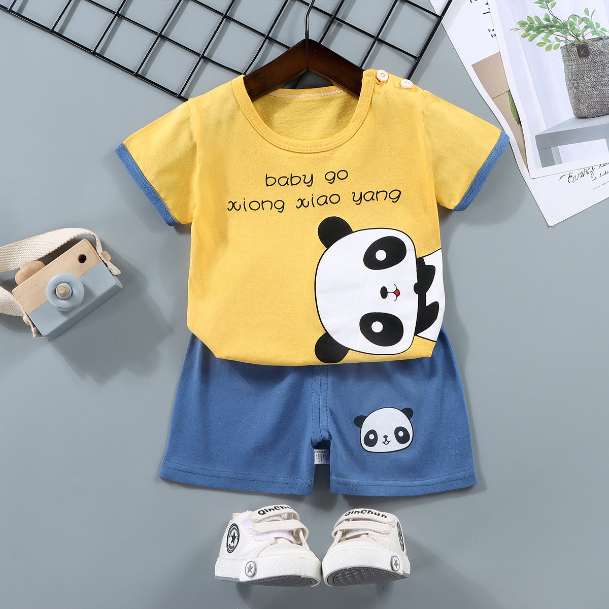 Boy's Summer Cotton Short Sleeve Suit