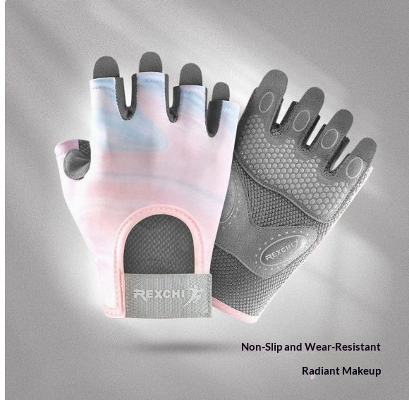 Gants de cyclisme mi-doigts respirants en maille papillon pour le fitness