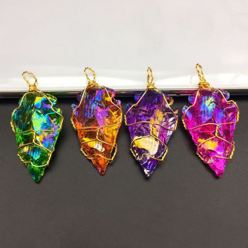 Natural Gemstones Freshly Baked Without Crystal Plating Colorful Rough Stone Pendant