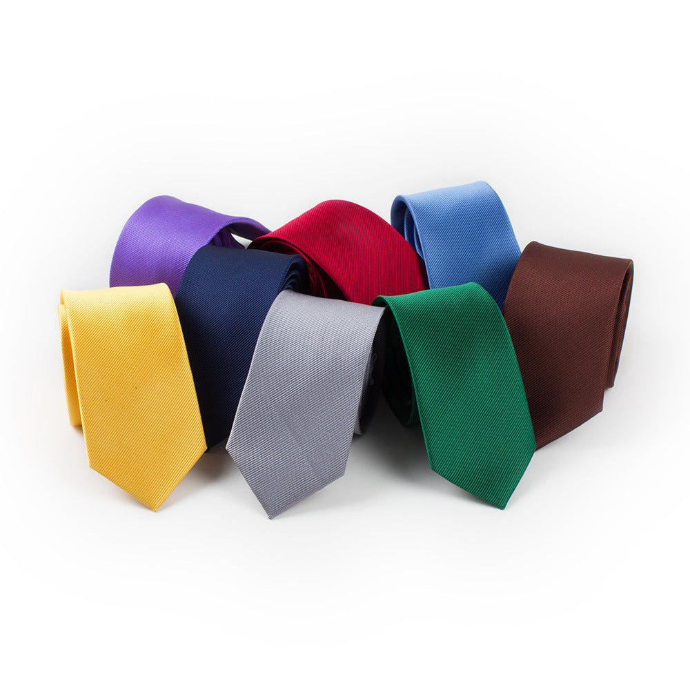 Polyester Yarn Jacquard Fashion Monochrome Thread Tie