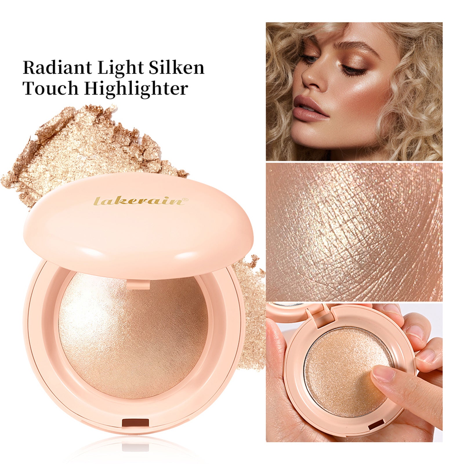 Lakerain Highlighter Powder, Three-dimensional Contour Matte Highlighter Powder