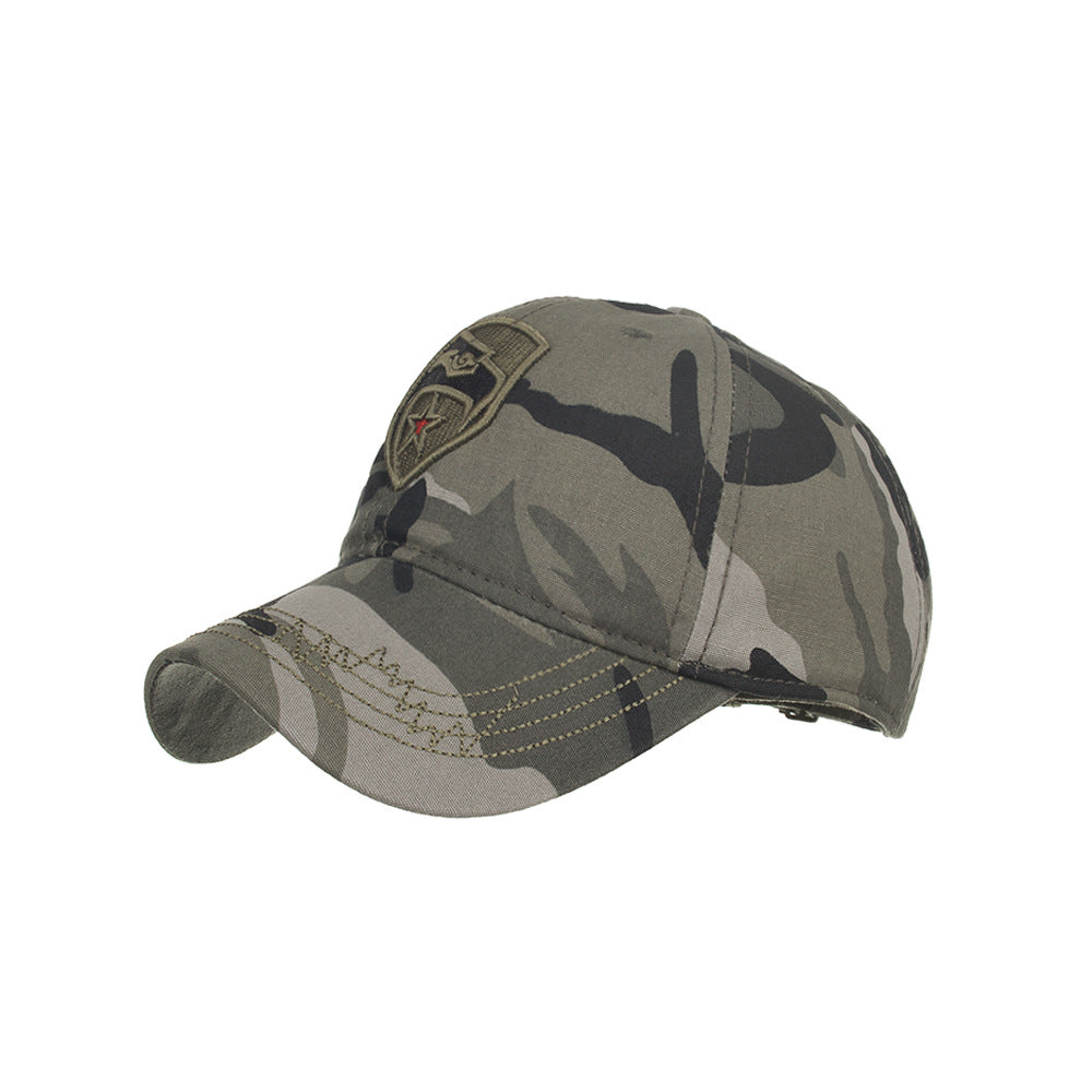 Pentagram embroidered camouflage baseball cap
