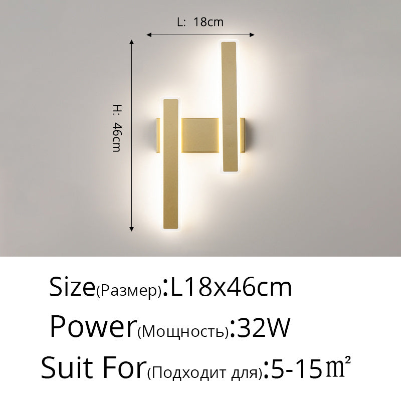 Modern Minimalist Bedroom Double Head Wall Lamp
