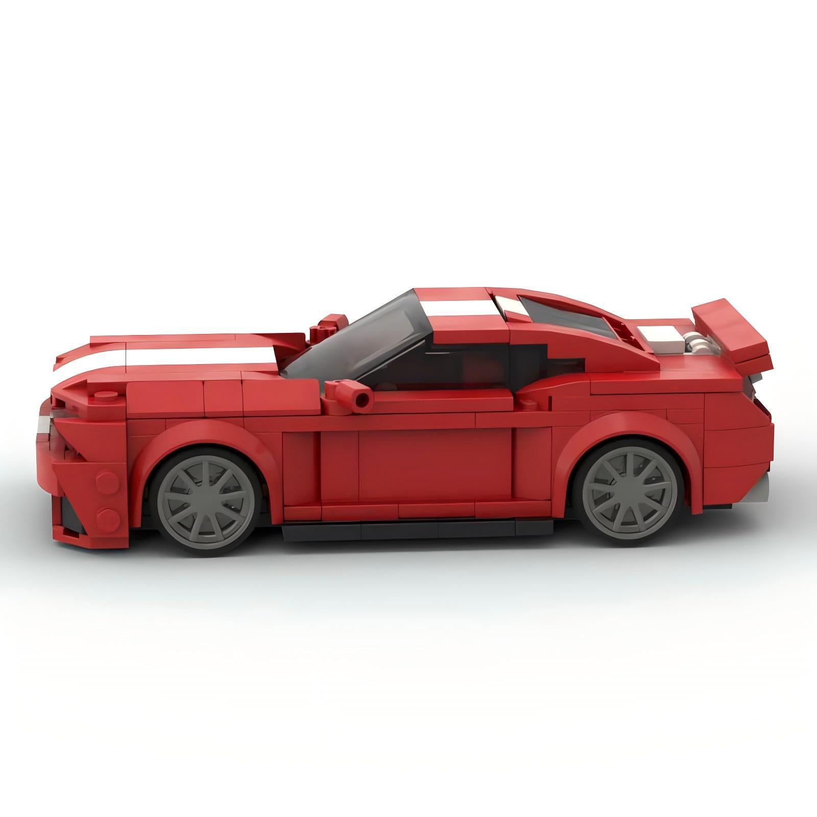 MOC-157029 Red Wild Horse Sports Car Assembled Creative Car Model Ornaments Gift