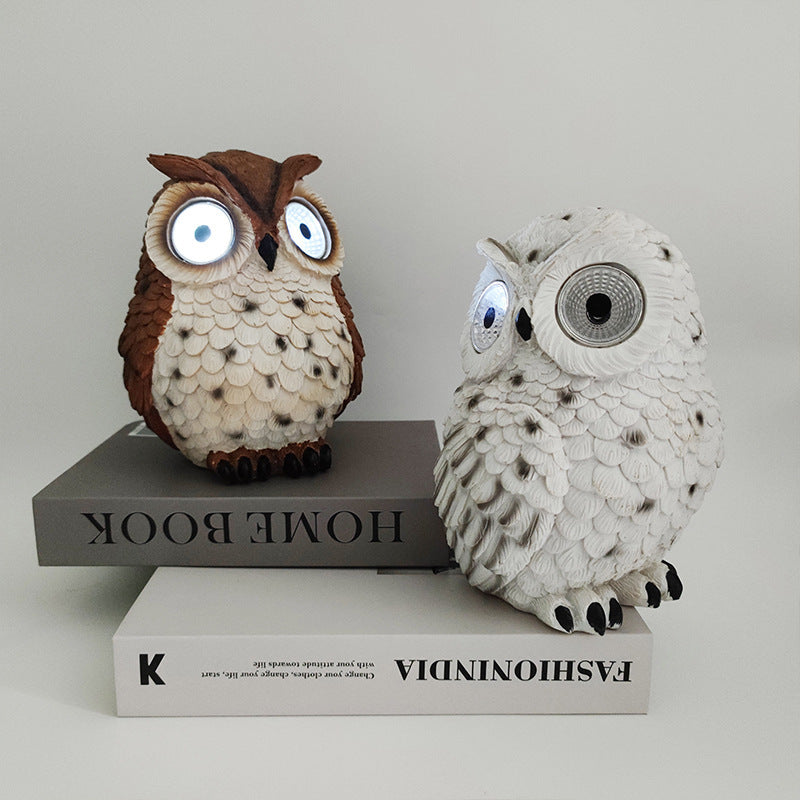 Solar Resin Owl Decorative Products LED Lights Creative Outdoor Courtyard Decoration Gifts